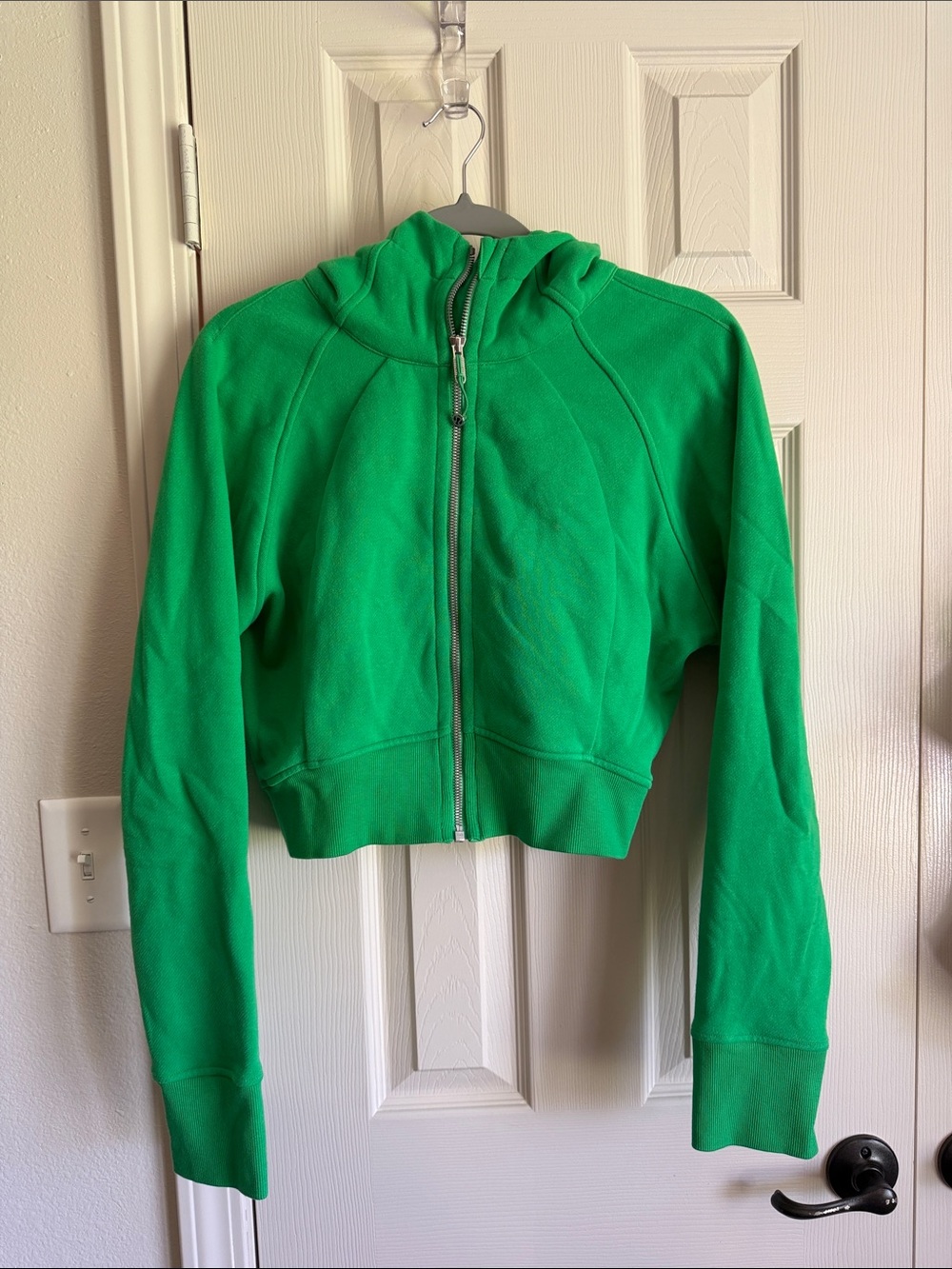 lululemon athletica Cropped Scuba Full-Zip Bright Green Hoodie